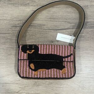 NWT Anthropologie Fiona Beaded Dachshund Bag
